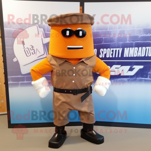 Rust Commando mascot costume character dressed with a Dress Shirt and Ties