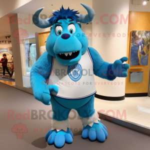 Sky Blue Minotaur maskot...