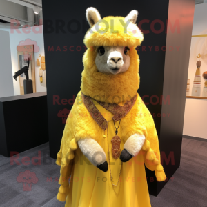 Geel Alpaca mascotte...