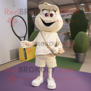 Creme tennisketcher maskot...