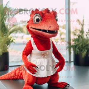 Red Lizard maskot drakt...