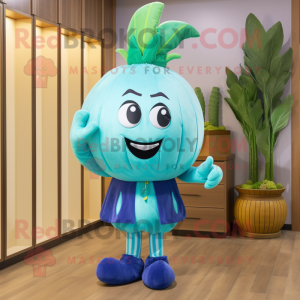 Cyan majroe maskot kostume...