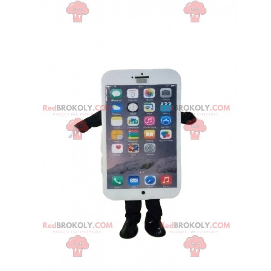 Mascotte de téléphone intelligent blanc. - Redbrokoly.com