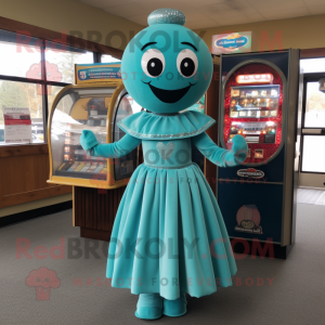 Teal Gumball Machine maskot...