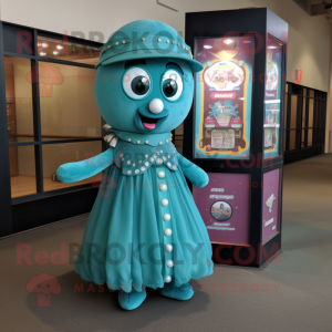 Teal Gumball Machine maskot...