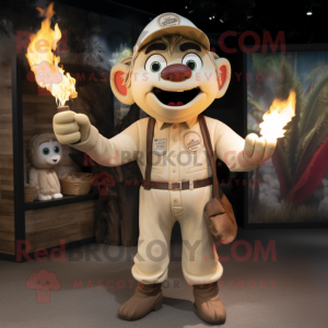 Beige Fire Eater mascotte...