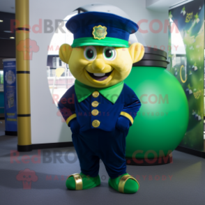 Navy Pot Of Gold mascot costume character dressed with a Dungarees and Keychains