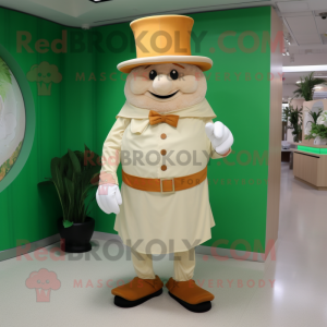 Cream Leprechaun Hat maskot...