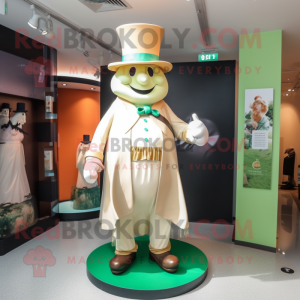 Cream Leprechaun Hat maskot...