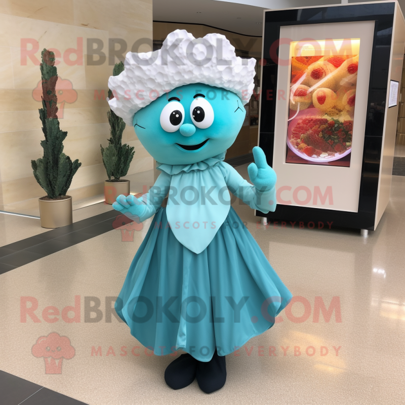 Turquoise Oyster mascot costume character dressed with a Dress Pants and Cummerbunds Turquoise Oyster mascot costume character dressed with a Dress Pants and Cummerbunds