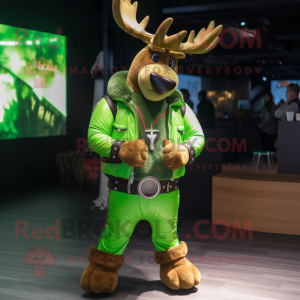 Lime Green Elk mascotte...