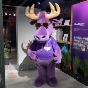 Purple Moose maskot drakt...