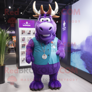 Purple Moose maskot drakt...