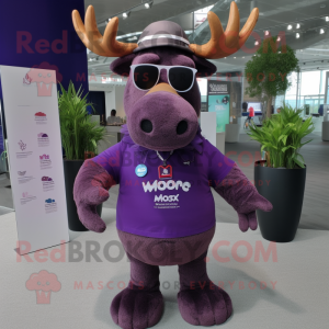 Paarse Moose mascotte...