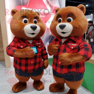 Red Beaver maskot kostume...