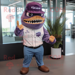 Paars Megalodon mascotte...