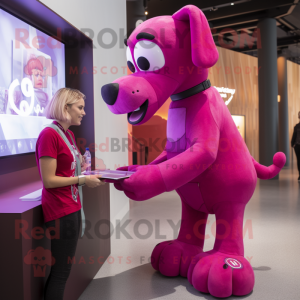 Magenta-Hund Maskottchen...