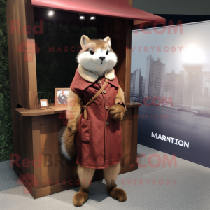 nan Marten mascot costume character dressed with a Wrap Dress and Pocket squares