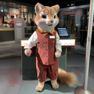 nan Marten mascot costume character dressed with a Wrap Dress and Pocket squares