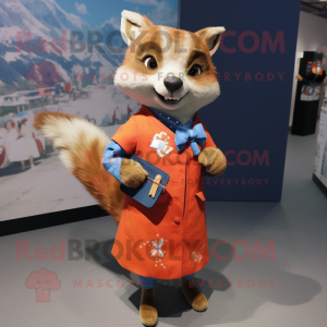 nan Marten mascot costume character dressed with a Wrap Dress and Pocket squares