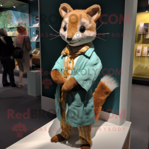 nan Marten mascot costume character dressed with a Wrap Dress and Pocket squares