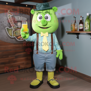 Gul grønn øl maskot drakt...