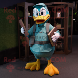 Teal Duck mascotte kostuum...