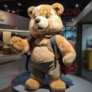 Tan teddybeer mascotte...