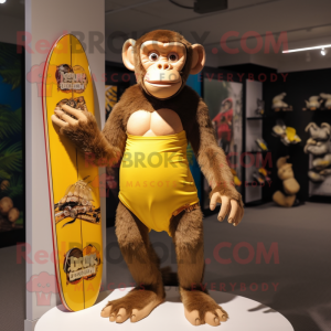 Gouden chimpansee mascotte...