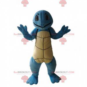 Mascotte de tortue bleue souriante. Costume de tortue -