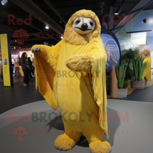 Gul Giant Sloth maskot...