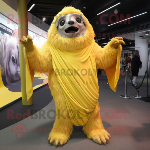 Gul Giant Sloth maskot...