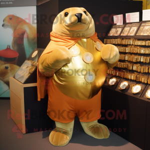 Gouden Walrus mascotte...