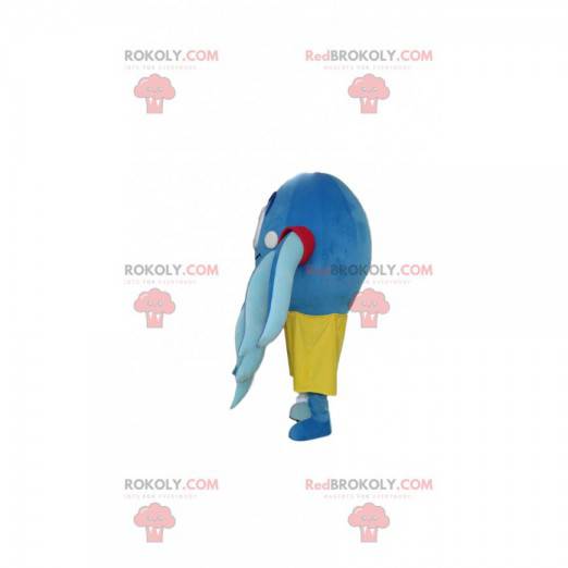 Zeer grappige kleine blauwe octopus mascotte. Octopus kostuum -