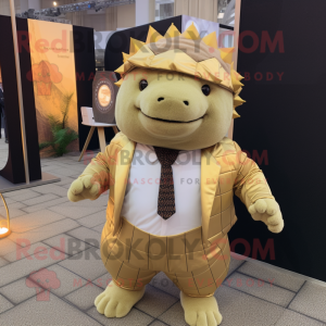 Gouden Glyptodon mascotte...