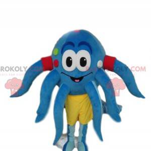 Mascote de polvo azul muito engraçado. Fantasia de polvo -