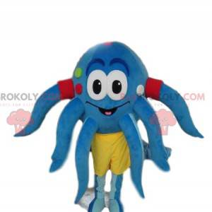 Mascotte di polpo blu molto divertente. Costume da polpo -