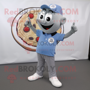 Grå Pizza maskot kostym...