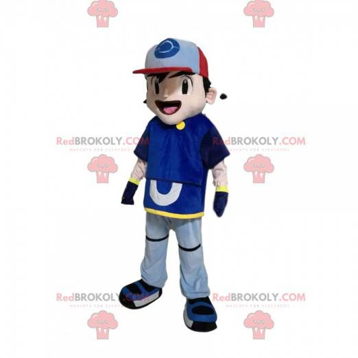 Boy mascot in sportswear with a cap - Redbrokoly.com