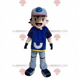 Boy mascot in sportswear with a cap - Redbrokoly.com