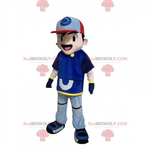 Mascota de niño en ropa deportiva con gorra - Redbrokoly.com