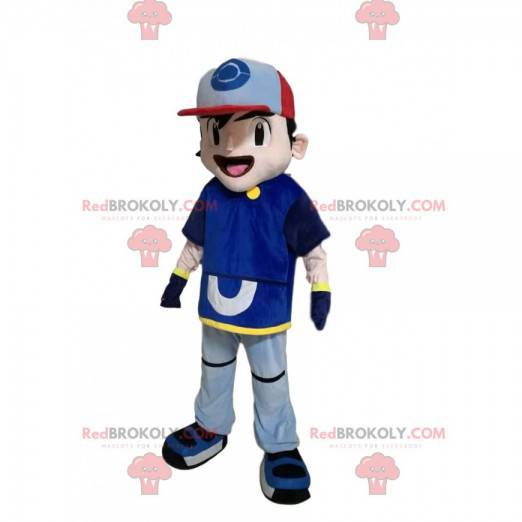 Menino mascote em sportswear com boné - Redbrokoly.com