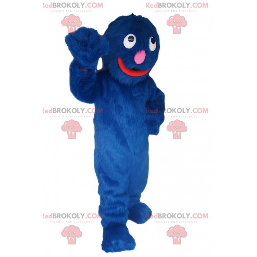 Zeer glimlachende blauwe monstermascotte! - Redbrokoly.com