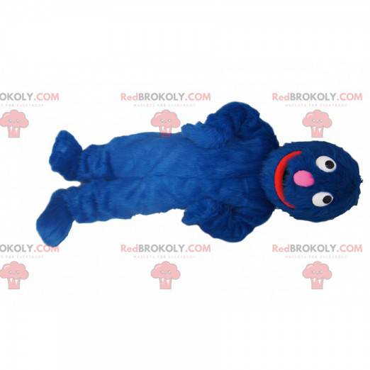 Zeer glimlachende blauwe monstermascotte! - Redbrokoly.com