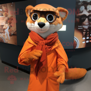 Orange Weasel maskot kostym...