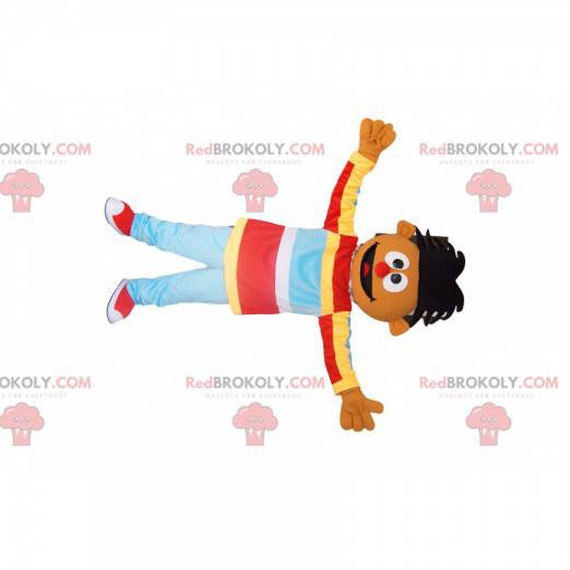 Mascotte ragazzo con capelli originali e naso rosso! -