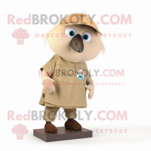 Costume mascotte Kiwi beige...