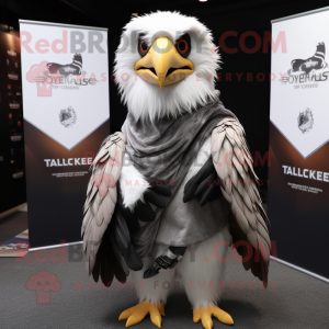 Silver Eagle mascot costume character dressed with a Jacket and Shawls