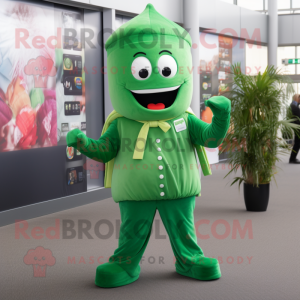 Mascotte de personnage vert...