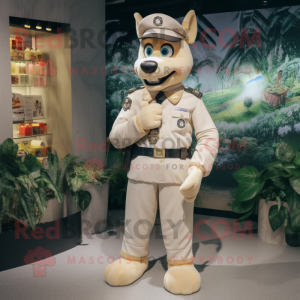 Beige polis maskot kostym...